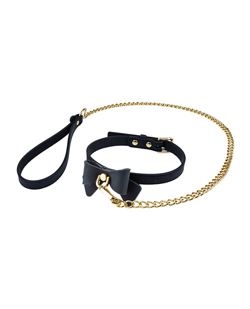 Blush Temptasia Ardor Collar & Leash w/Bow - Black