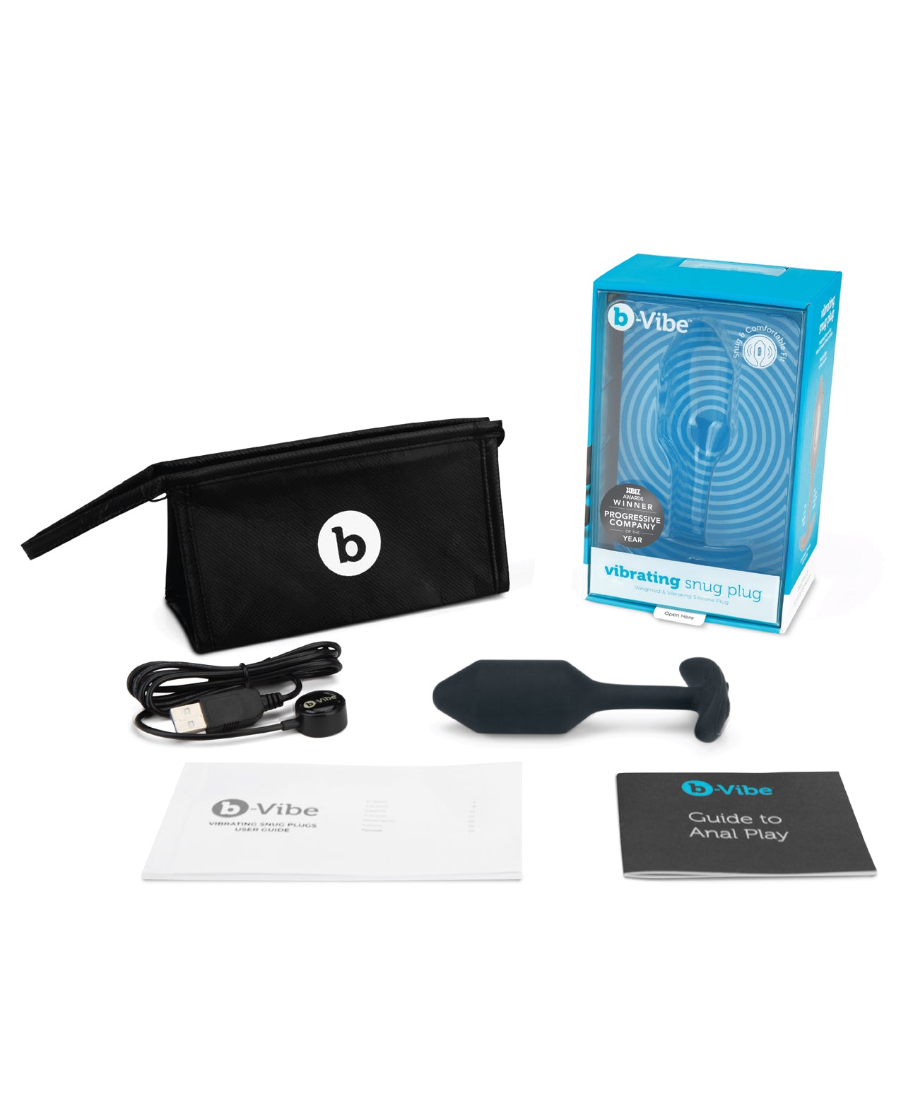 b-Vibe Vibrating Snug Plug — Medium Black