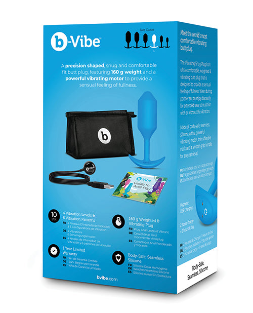 b-Vibe Vibrating Snug Plug Large — Blue Silicone