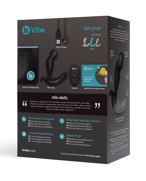 b-Vibe 360 Plug — Black Rechargeable Prostate Vibrator
