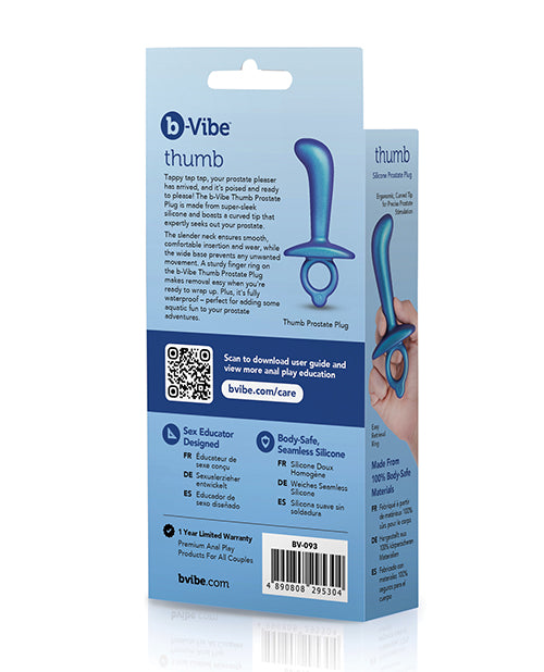 b-Vibe Thumb Silicone Prostate Plug — Blue, Medium