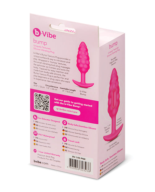 b-Vibe Bump Texture Plug — Pink Vibrating Butt Plug