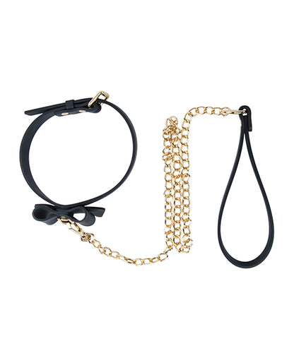 Blush Temptasia Ardor Collar & Leash w/Bow - Black