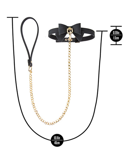 Blush Temptasia Ardor Collar & Leash w/Bow - Black