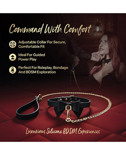 Blush Temptasia Ardor Collar & Leash w/Bow - Black