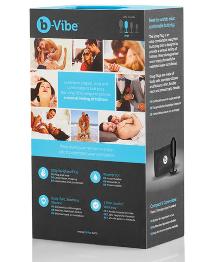 b-Vibe Weighted Snug Plug 3 — Black Silicone Medium