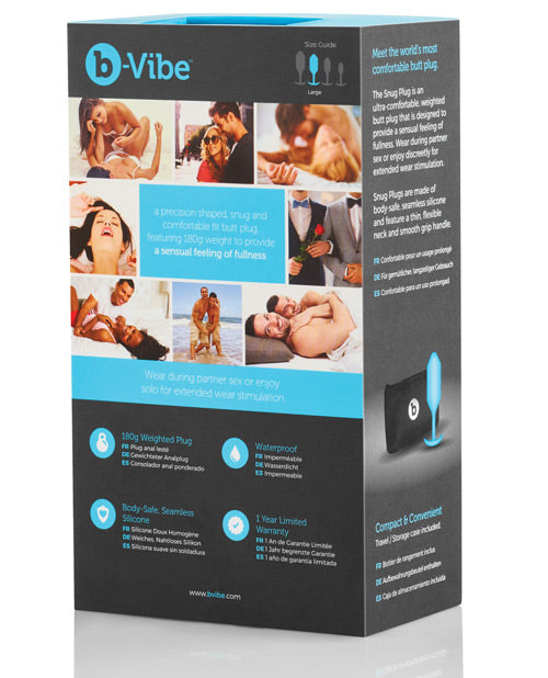 b-Vibe Weighted Snug Plug 3 — Medium Teal Silicone