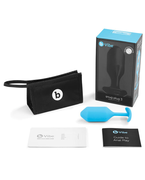 b-Vibe Weighted Snug Plug 3 — Medium Teal Silicone