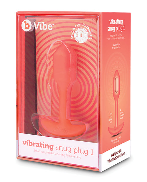 b-Vibe Snug Plug small butt plug orange silicone with magnetic USB cable
