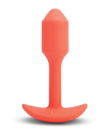 b-Vibe Vibrating Snug Plug — Small, Orange Silicone