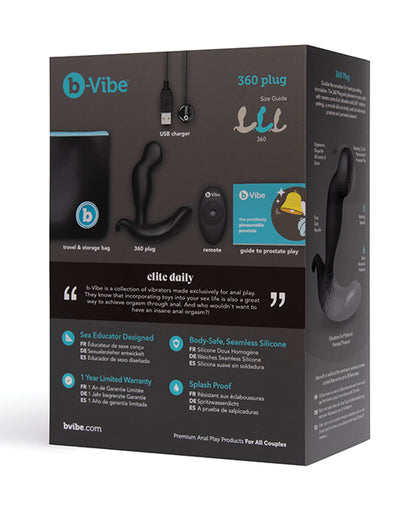 b-Vibe 360 Plug — Black Rechargeable Prostate Vibrator