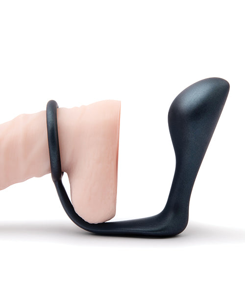 b-Vibe Butties Ringer Cock Ring & Prostate Plug — Black