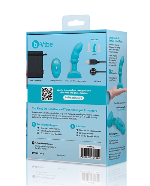 b-Vibe Remote Control Rimming P-Spot Plug — Blue