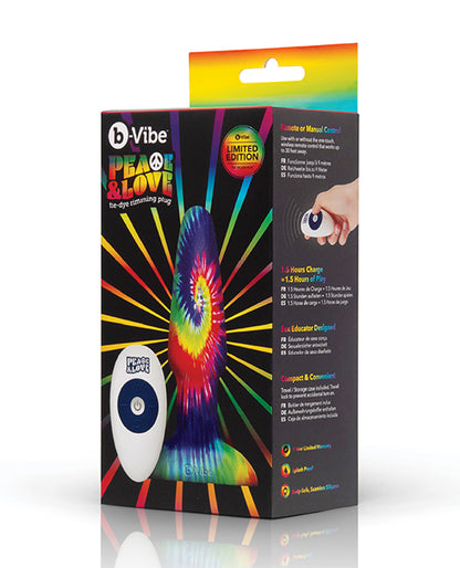 b-Vibe tie-dye rimming plug, ABS plastic, multicolor swirl finish