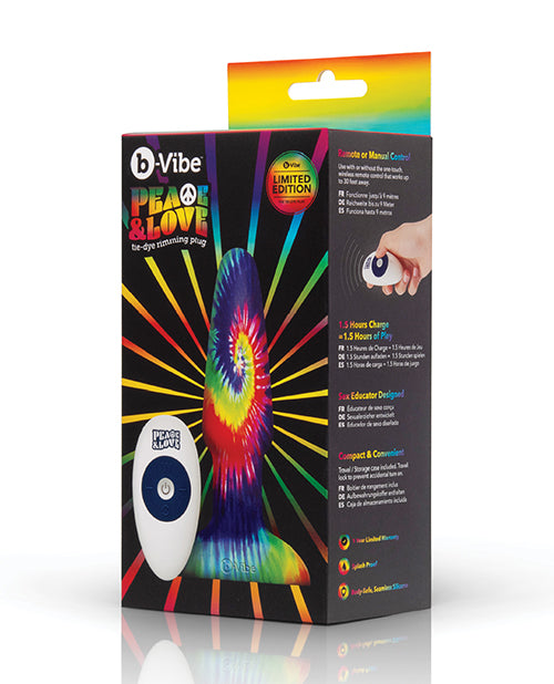 b-Vibe tie-dye rimming plug, ABS plastic, multicolor swirl finish