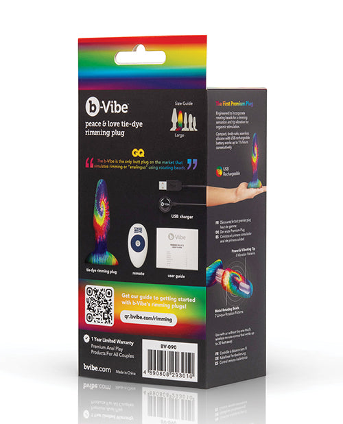 b-Vibe Peace & Love Tie-Dye Rimming Plug — Limited Edition