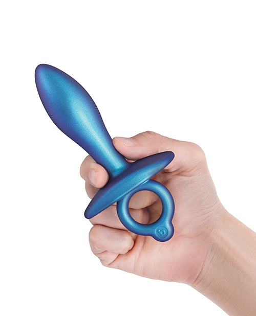 b-Vibe Slide Butt Plug — Blue Silicone Medium