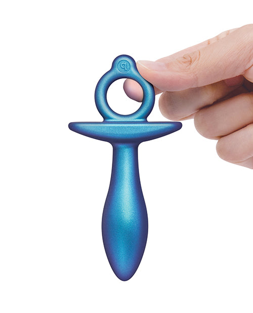 b-Vibe Slide Butt Plug — Blue Silicone Medium