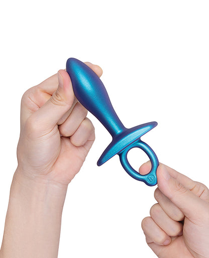 b-Vibe Slide Butt Plug — Blue Silicone Medium