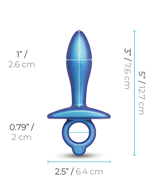 b-Vibe Slide Butt Plug — Blue Silicone Medium