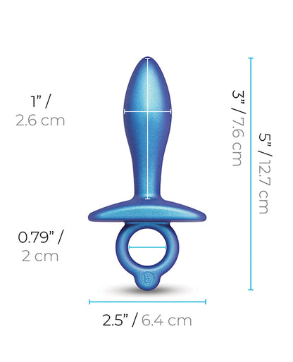 b-Vibe Slide Butt Plug — Blue Silicone Medium