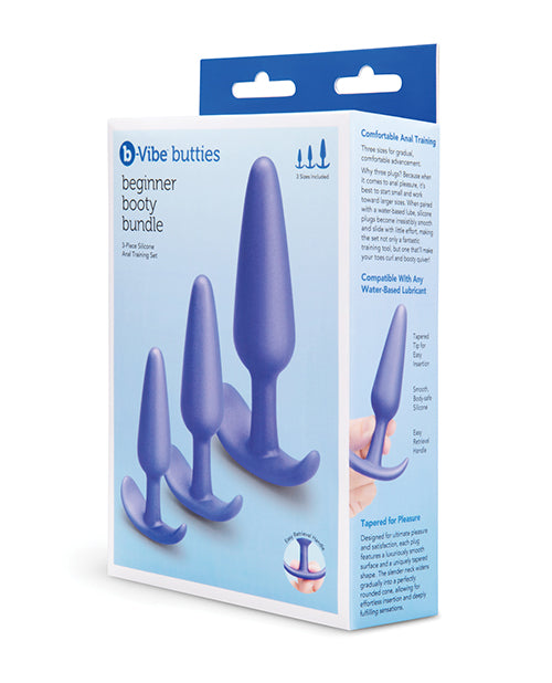 Three graduated silicone anal plugs, small medium large, matte finish