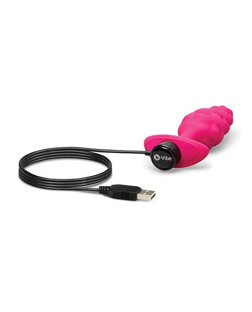 b-Vibe Bump Texture Plug — Pink Vibrating Butt Plug