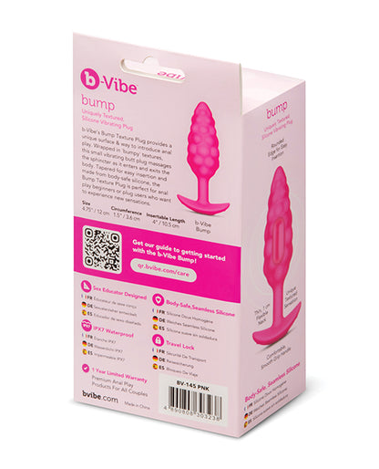 b-Vibe Bump Texture Plug — Pink Vibrating Butt Plug