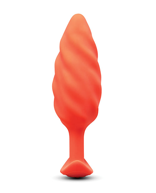 b-Vibe Swirl Texture Plug — Vibrating, Orange