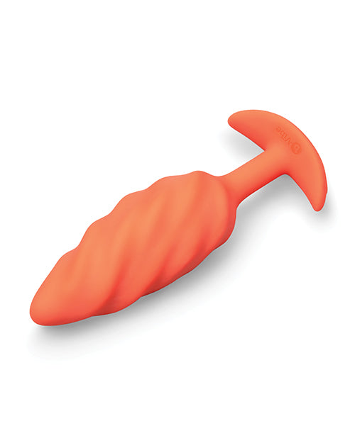 b-Vibe Swirl Texture Plug — Vibrating, Orange