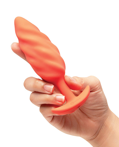 b-Vibe Swirl Texture Plug — Vibrating, Orange