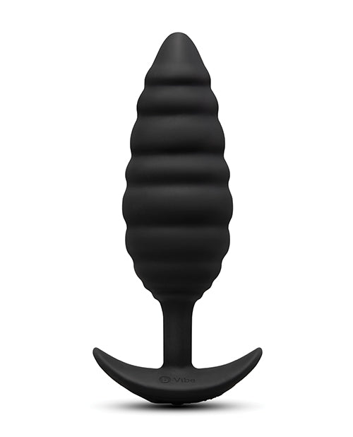 b-Vibe Twist Texture Plug — Black Silicone