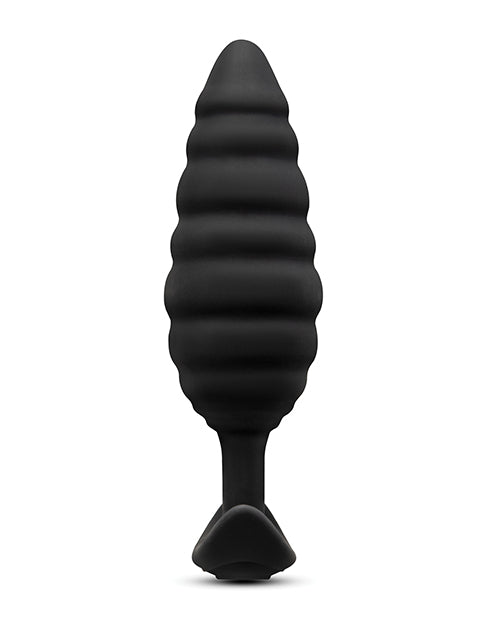b-Vibe Twist Texture Plug — Black Silicone