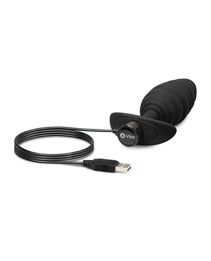 b-Vibe Twist Texture Plug — Black Silicone