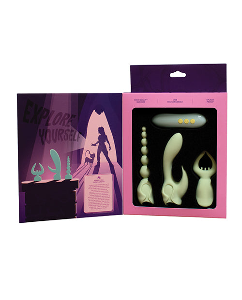 Like A Kitten Pleasure Hunter 3-Pc Vibrator Kit — Mint