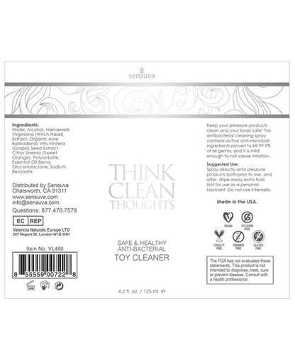 Sensuva Think Clean Thoughts Toy Cleaner 4.2 oz
