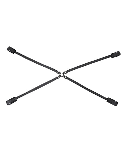 Sportsheets Velvet Noir Adjustable Hog Tie & Cuff Set - Black