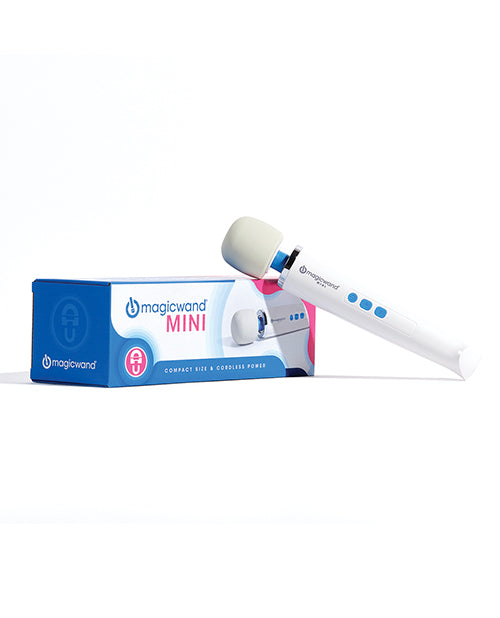 Magic Wand Mini rechargeable massager, white silicone head, flexible neck
