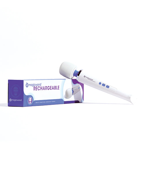 Magic Wand HV-270 rechargeable wand vibrator, white plastic body with silicone head