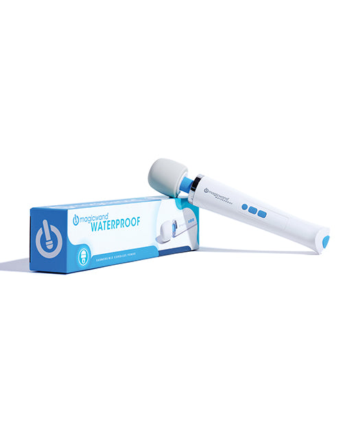 Magic Wand Waterproof massager, white silicone, full-length wand view