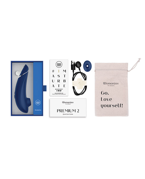 Womanizer Premium 2 Clitoral Stimulator — Blue