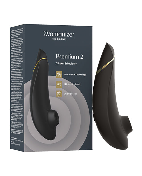 Womanizer Premium 2 clitoral stimulator, black, rechargeable
