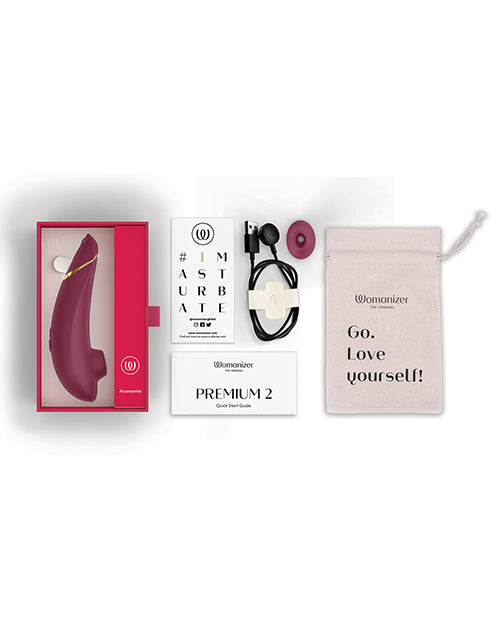 Womanizer Premium 2 Clitoral Stimulator — Bordeaux