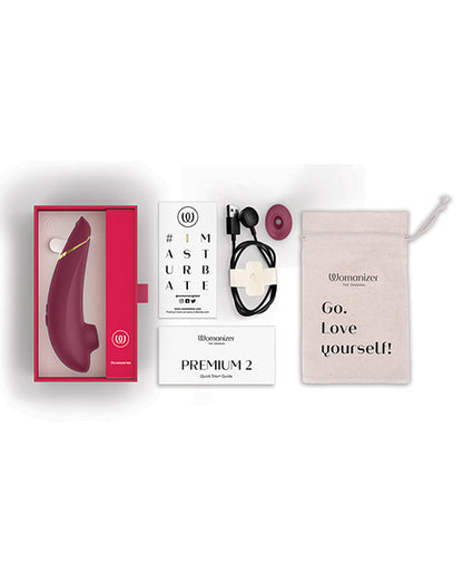 Womanizer Premium 2 Clitoral Stimulator — Bordeaux