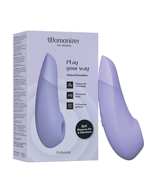 Womanizer Enhance clitoral stimulator, lilac silicone, broad stimulation head