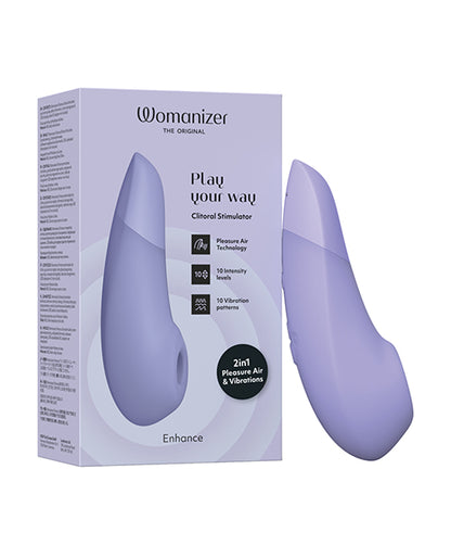 Womanizer Enhance clitoral stimulator, lilac silicone, broad stimulation head